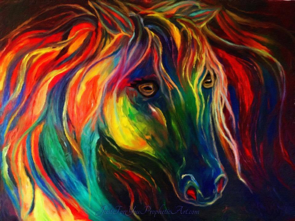 960x720 Rainbow Horse Painting - Rainbow Horse Painting