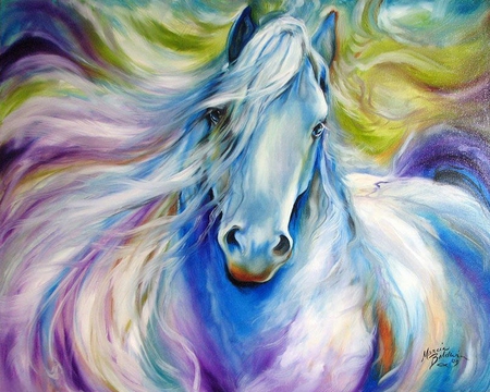 450x360 Rainbow Horse - Rainbow Horse Painting