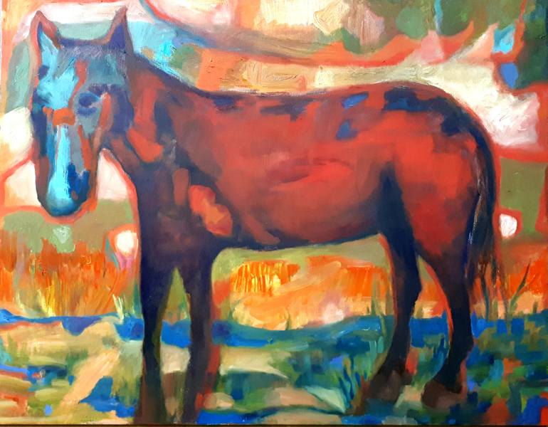770x600 Saatchi Art Rainbow Horse Painting By Anat Baron Gilboa - Rainbow Horse Painting