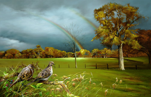 504x325 Landscape Paintings, Landscapte Animal Amp Wildlife Paintings - Rainbow Landscape Painting