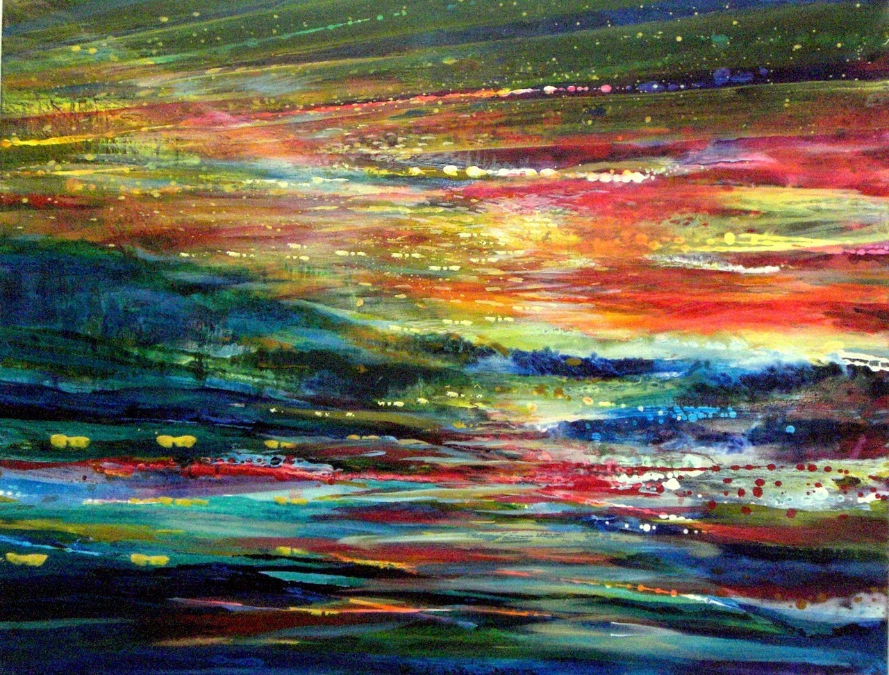 Rainbow Landscape Painting at PaintingValley.com | Explore collection ...