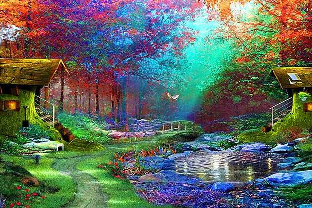 640x427 Diy Paint With Diamonds Rainbow Landscape - Rainbow Landscape Painting