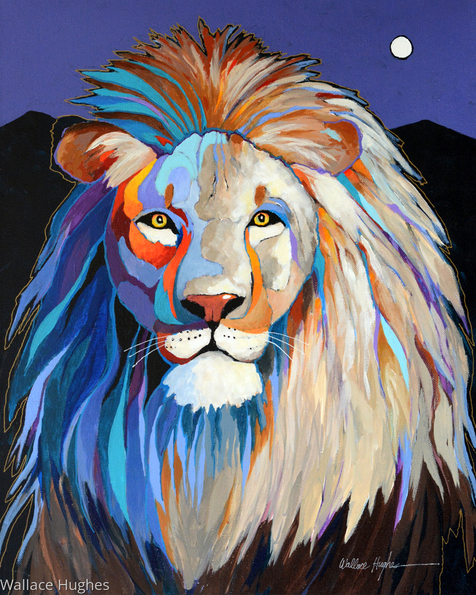 960x1200 Painting Rainbow Lion (Original Art By Wallace Hughes) - Rainbow Lion Painting