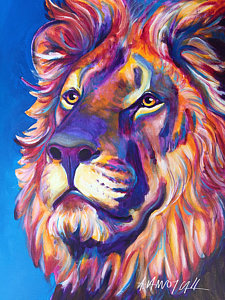 225x300 Rainbow Lion Paintings Fine Art America - Rainbow Lion Painting