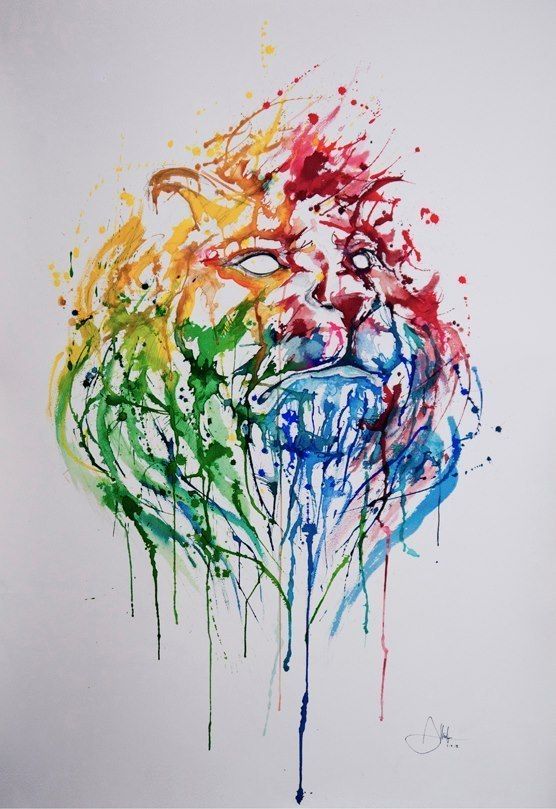 556x809 Rainbow Lion Rainbow Lion King. - Rainbow Lion Painting