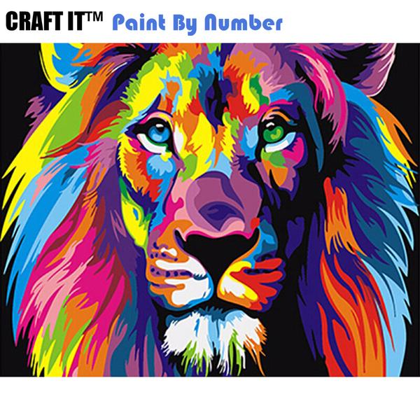 600x600 Lion Rainbow - Rainbow Lion Painting