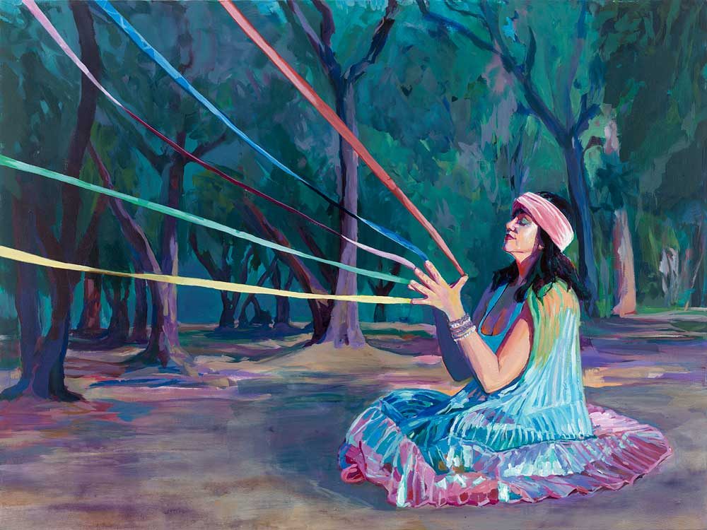 1000x750 Rainbow Ribbon Magic Sarah Stieber Contemporary Art - Rainbow Magic Painting