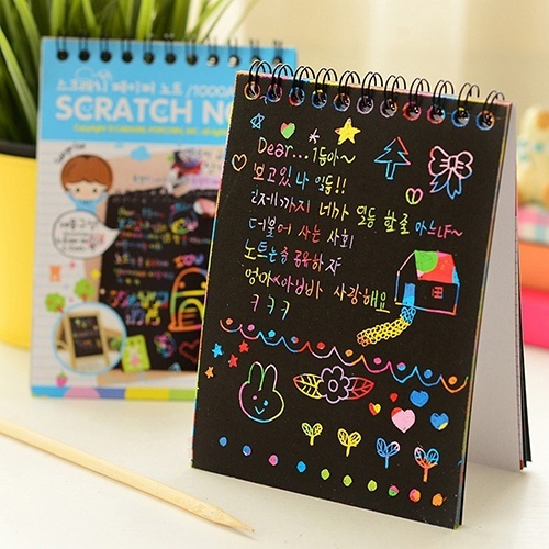 500x500 Wish Magic Kids Rainbow Scratch Art Painting Book Scratch Paper - Rainbow Magic Painting