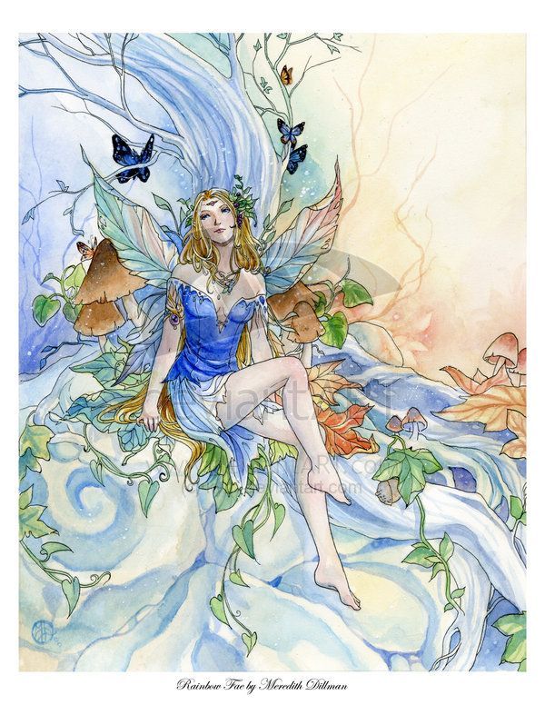 600x776 Meredith Dillman Fairies Meredith Dillman Rainbow Fairy Fay Fae - Rainbow Magic Painting