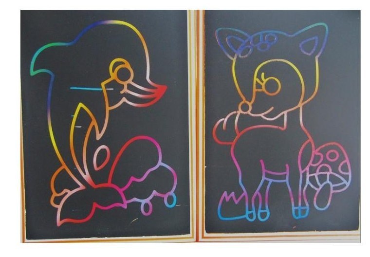 760x528 New Arrival 16pcslot Kids Magic Scratch Drawing Paintings - Rainbow Magic Painting
