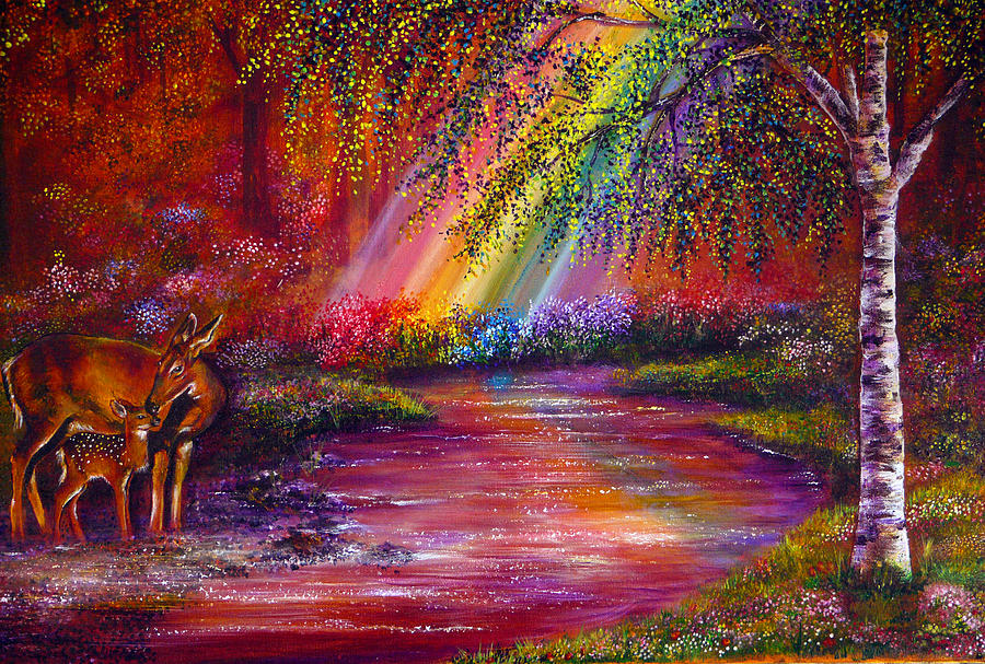 900x607 End Of The Rainbow Painting By Ann Marie Bone - Rainbow Painting