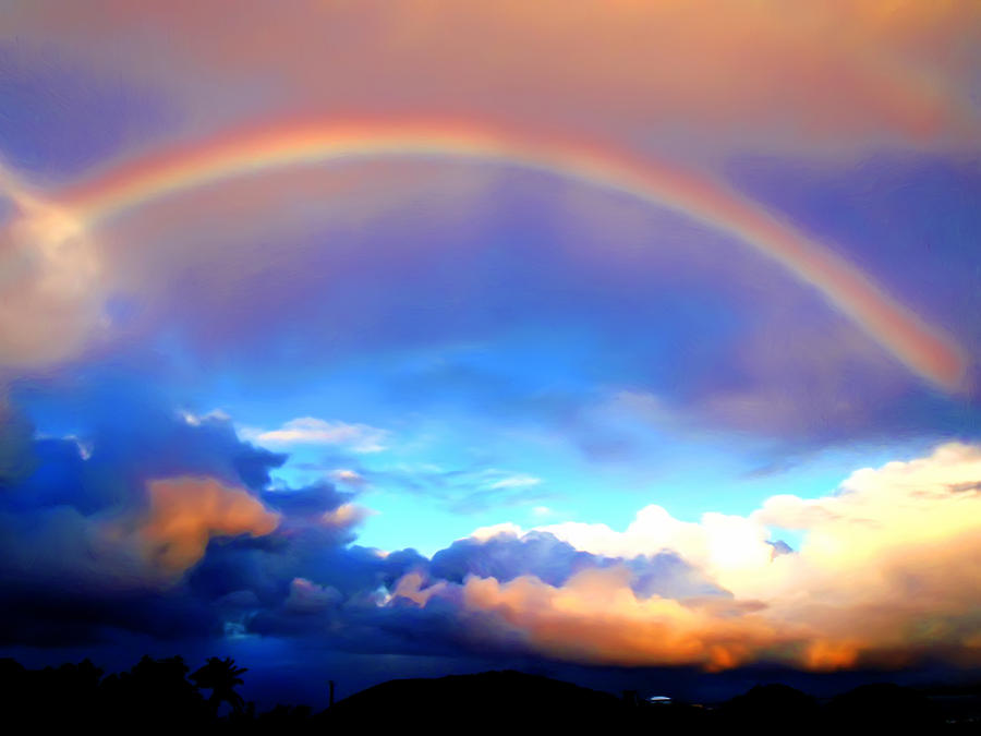 900x675 Jon's Rainbow Painting By Linda Morland - Rainbow Painting