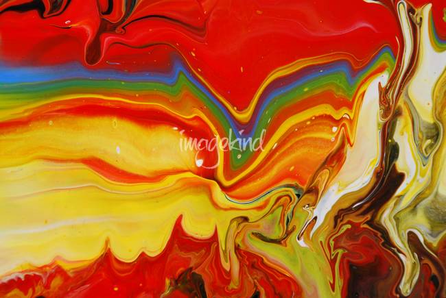 650x435 Abstract Fluid Rainbow Painting By Mark Chadwick - Rainbow Painting