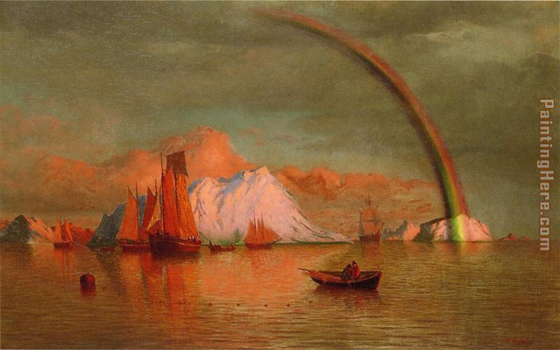 800x500 William Bradford Arctic Sunset With Rainbow Painting Anysize 50 - Rainbow Painting