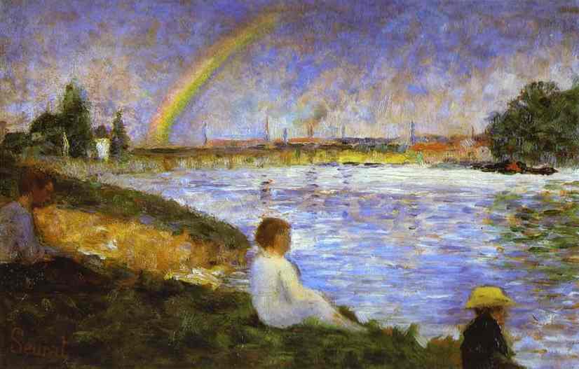 826x527 Rainbow (Study For Bathers At Asnieres) 1883 Painting Georges - Rainbow Painting Images