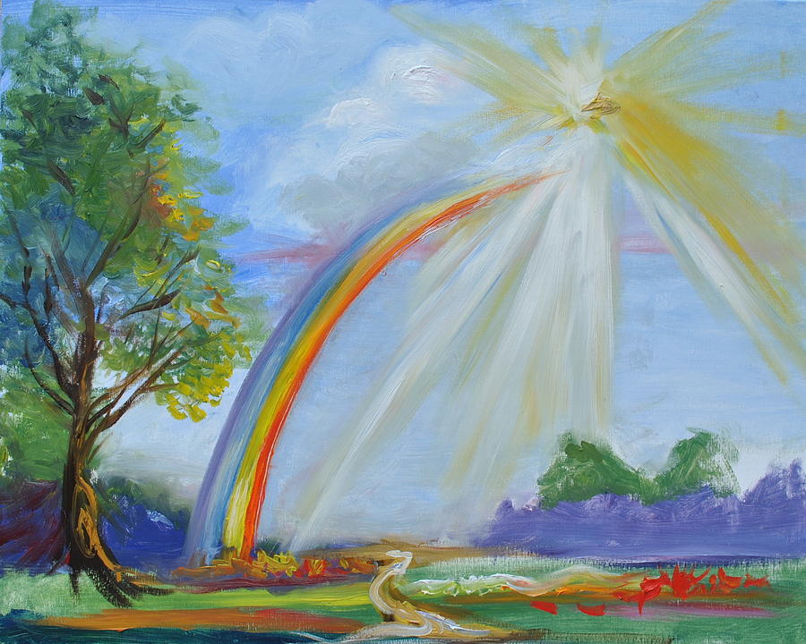 900x720 Rainbow Painting. Handprint Rainbow Painting By Teach Preschool - Rainbow Painting Images