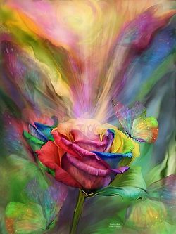 250x333 I Feel A Sudden Need To Draw This Blossom Cell - Rainbow Rose Painting