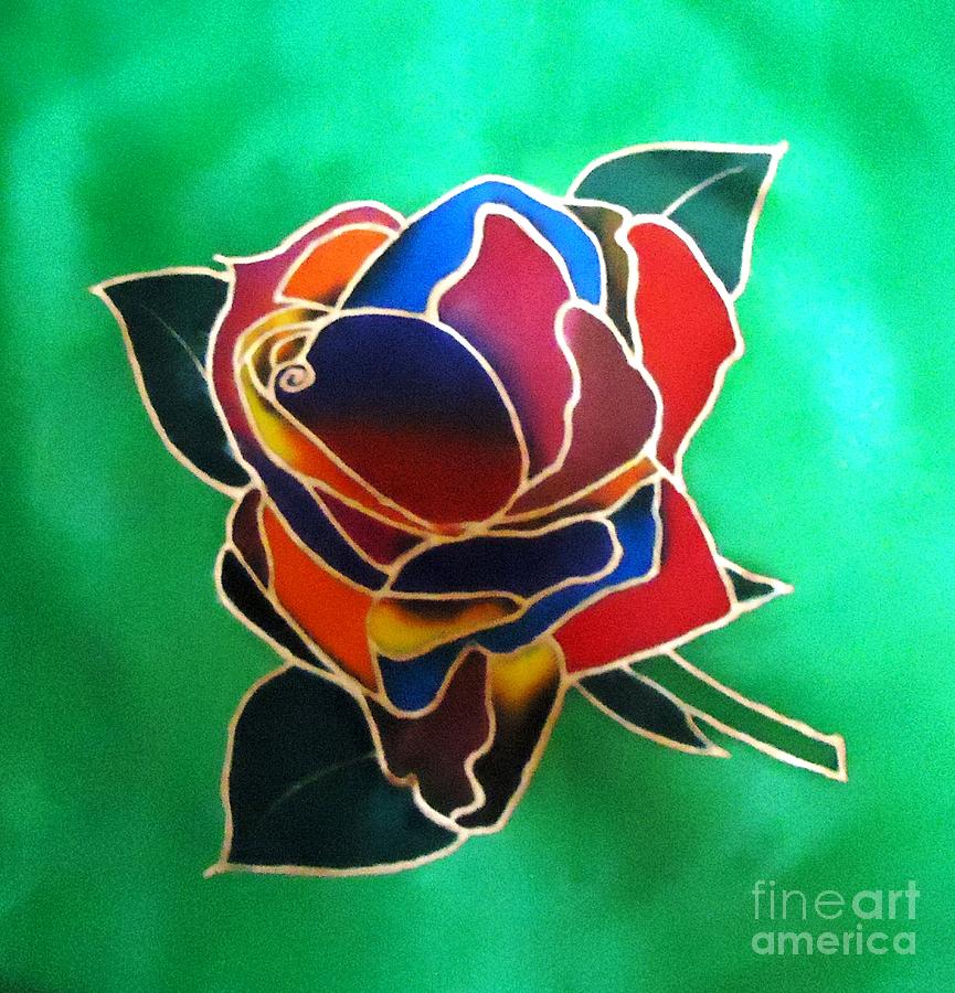 865x900 Rainbow Rose Painting By Dye N Design - Rainbow Rose Painting