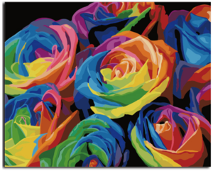 300x241 Rose Painting By Numbers Jenra Store - Rainbow Rose Painting