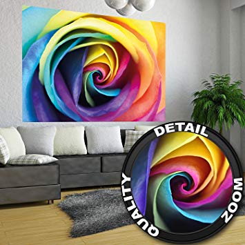 355x355 Rainbow Rose Wall Decoration - Rainbow Rose Painting