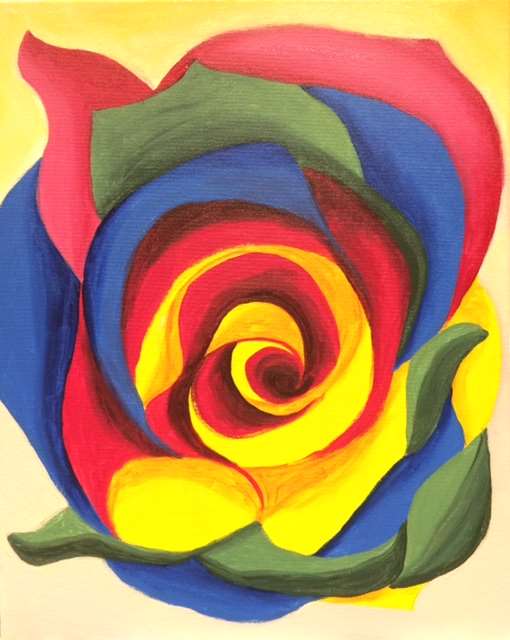 510x640 Forever Rose - Rainbow Rose Painting