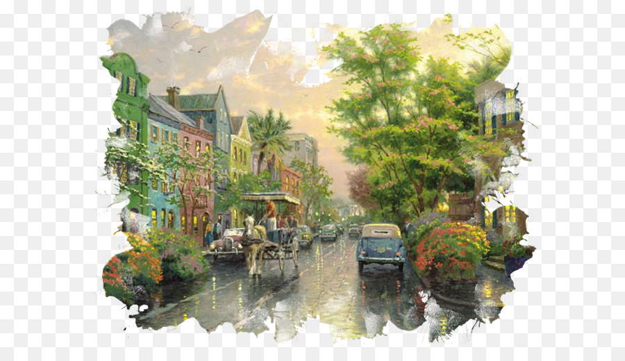 900x520 Rainbow Row Painting Artist Printmaking - Rainbow Row Painting