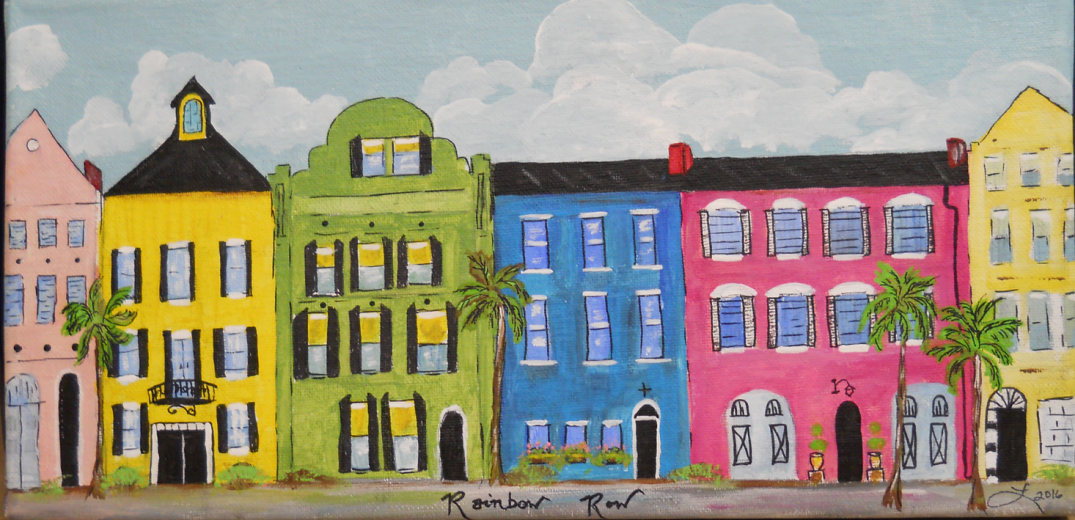 1075x520 Free Art Class Planned In The Olanta Library News - Rainbow Row Painting