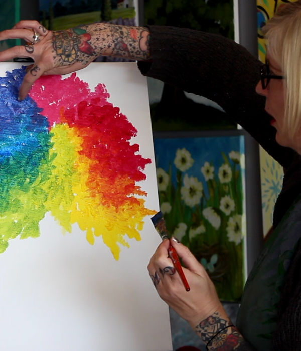 600x700 Rainbow Tree Painting Party Video - Rainbow Tree Painting