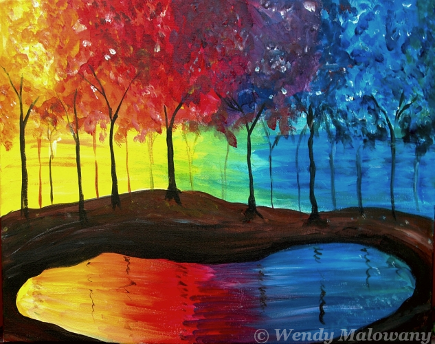633x500 Rainbow Tree Paint Party - Rainbow Tree Painting
