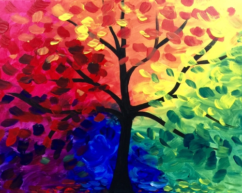 Rainbow Tree Painting at PaintingValley.com | Explore collection of ...