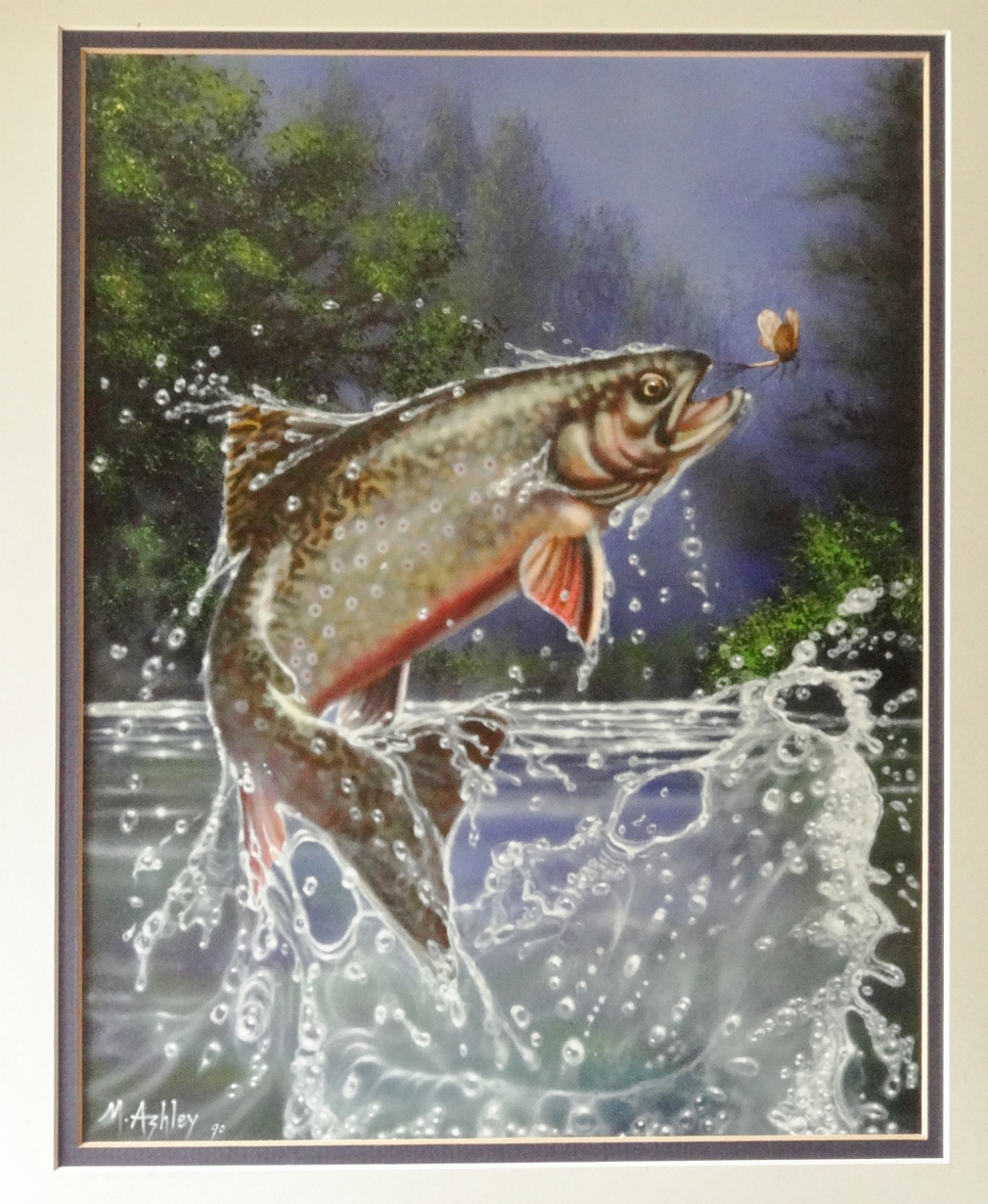 1050x1280 Original Oil Paintings By Mary Ashley Rainbow Trout Jumping - Rainbow Trout Jumping Painting