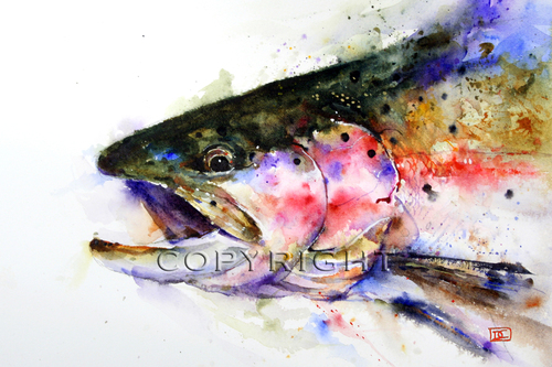 500x333 Rainbow Trout - Rainbow Trout Jumping Painting