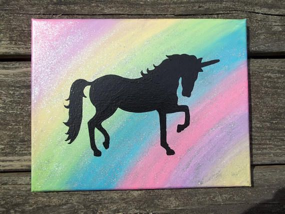 Rainbow Unicorn Painting at PaintingValley.com | Explore collection of ...