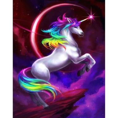 383x383 Rainbow Unicorn - Rainbow Unicorn Painting