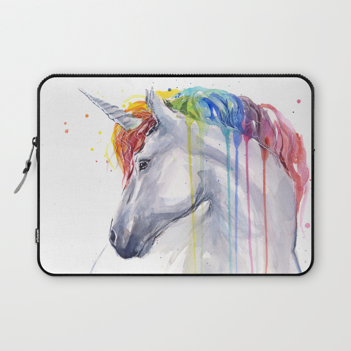700x700 Rainbow Unicorn Watercolor Animal Magical Whimsical Animals Laptop - Rainbow Unicorn Painting