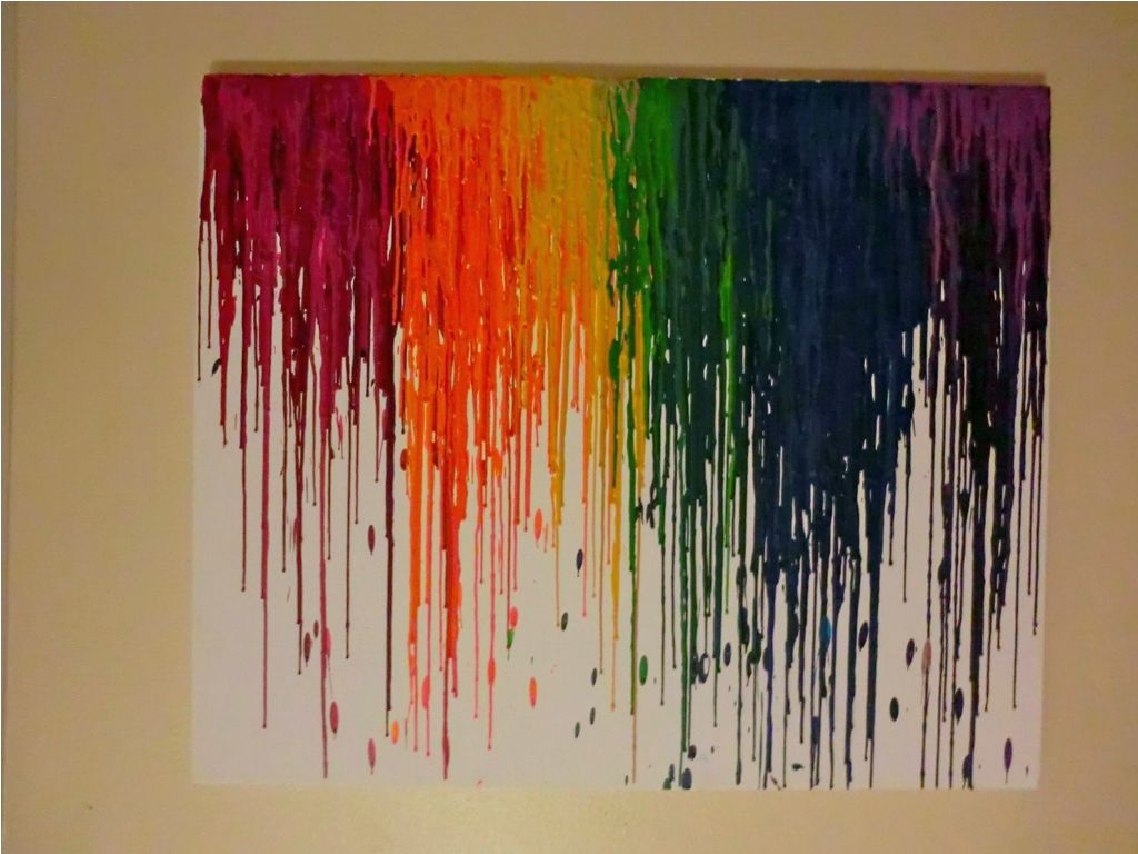 1024x768 Lovely Wall Painting Ideas On Canvas Wall Decorations - Rainbow Wall Painting