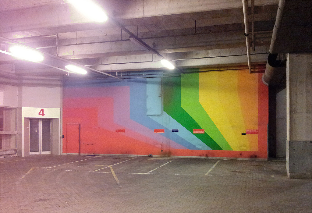 1024x699 Rainbow Wall Painting Somewhere In Copenhagen, Denmark! - Rainbow Wall Painting