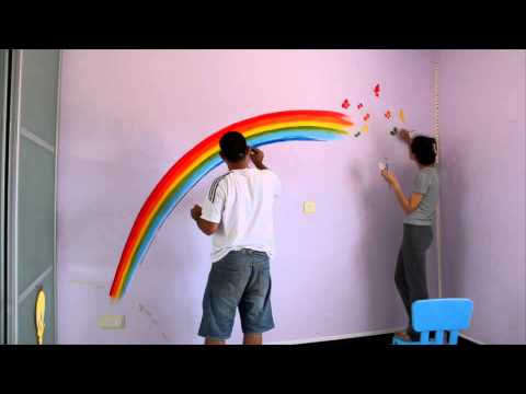 480x360 Rainbow Paint On Wall For Chloe's Room - Rainbow Wall Painting