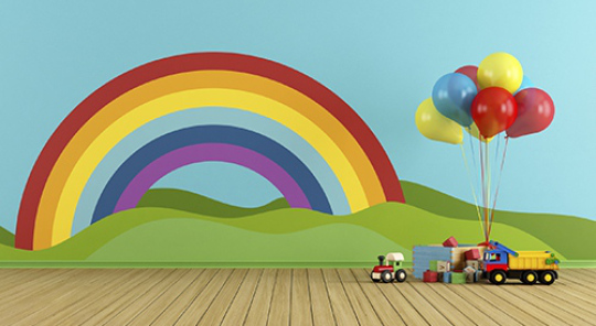 540x296 Bedrooms Wall Painting Rainbows - Rainbow Wall Painting