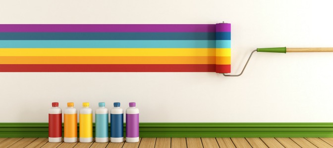 672x300 Beyond Beige 7 Creative Ways To Paint A Room - Rainbow Wall Painting