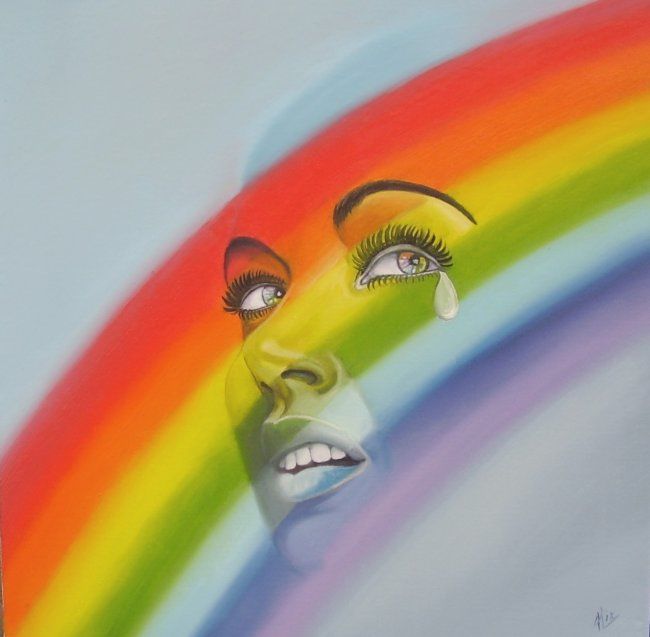 650x637 Rainbow (Alix) - Rainbow Woman Painting