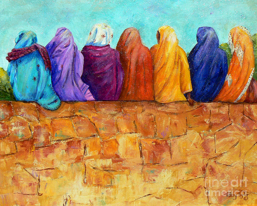 900x723 Rainbow On The Wall Painting By Terry Taylor - Rainbow Woman Painting