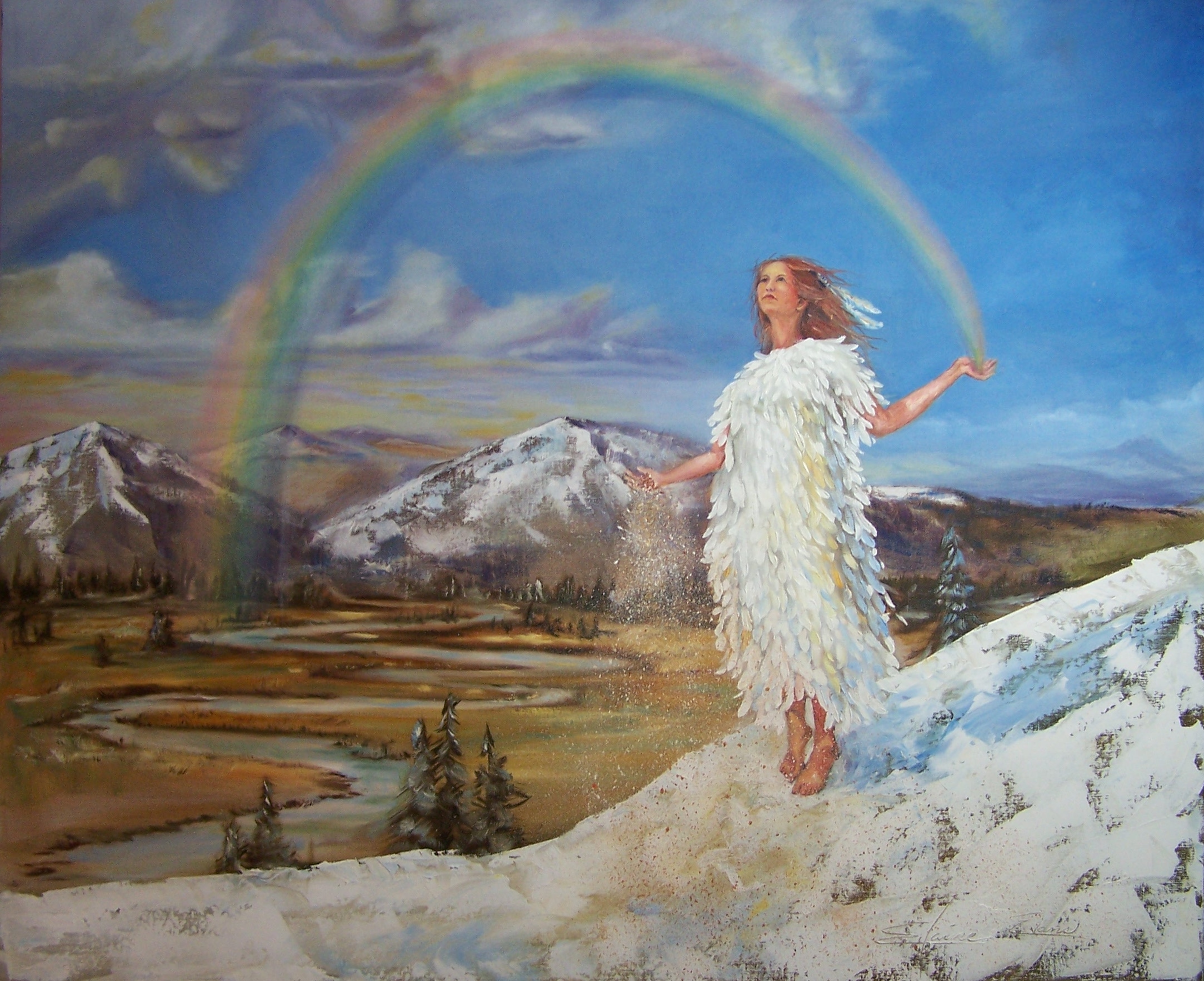 2167x1766 Rainbow Woman - Rainbow Woman Painting