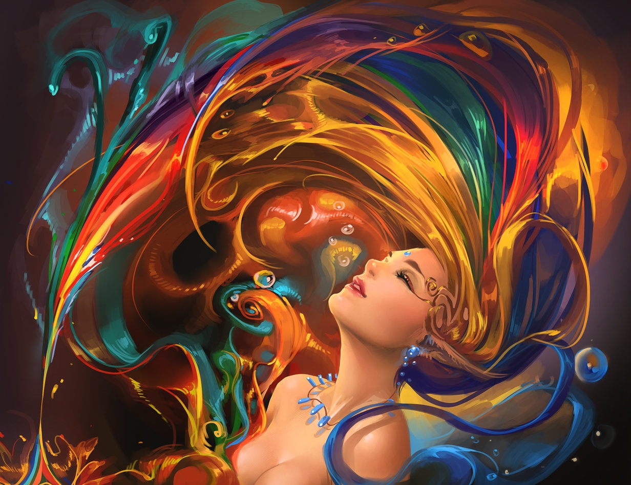 1232x948 Rainbow Woman Art - Rainbow Woman Painting