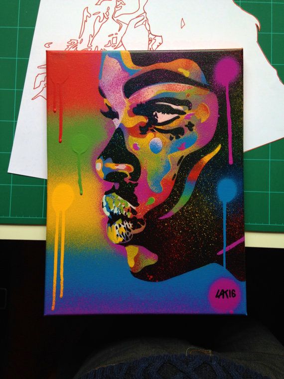 570x760 African Woman Face Painting Kiss 2 Series Stencil Art Spray Paint - Rainbow Woman Painting