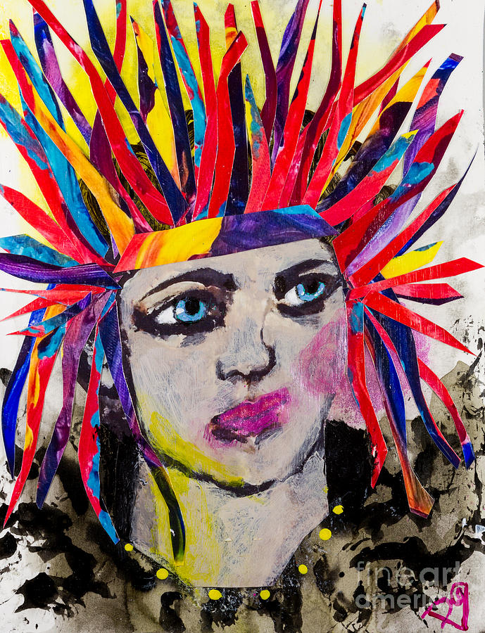 689x900 Rainbow Woman Painting By Pamela Venus - Rainbow Woman Painting