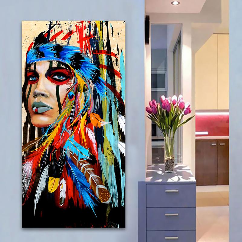 800x800 Rainbow Woman Portrait Canvas Oil Wall Painting 10 Rosy Rainbow - Rainbow Woman Painting