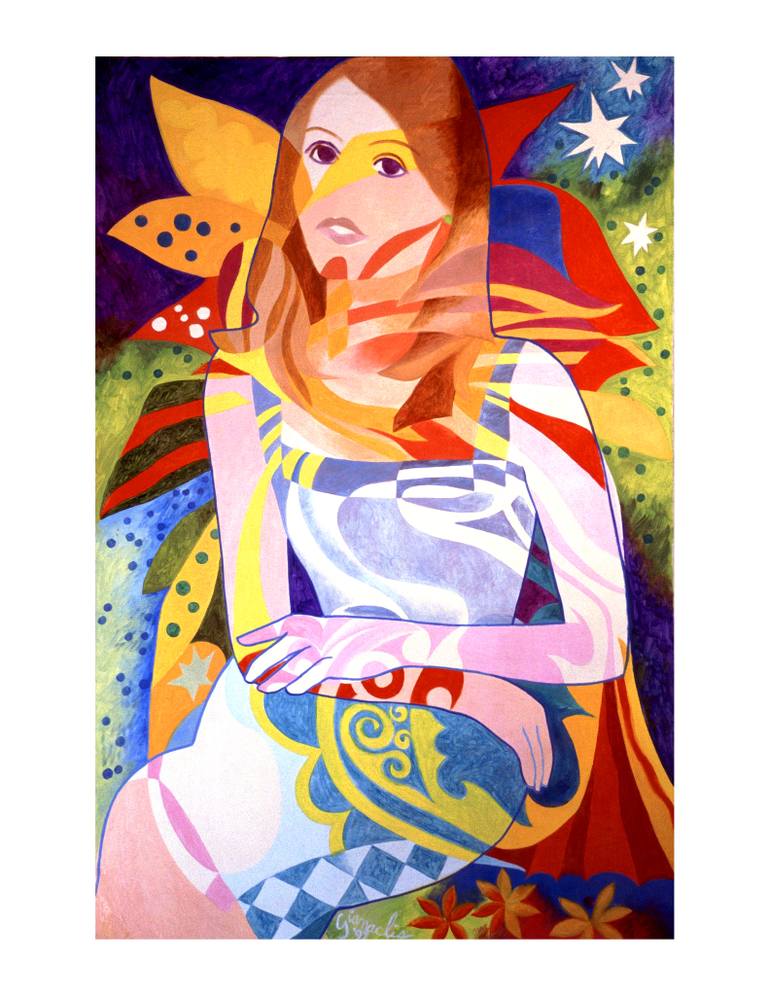 770x996 Saatchi Art Woman Of The Rainbow Painting By Katherine Gianaclis - Rainbow Woman Painting