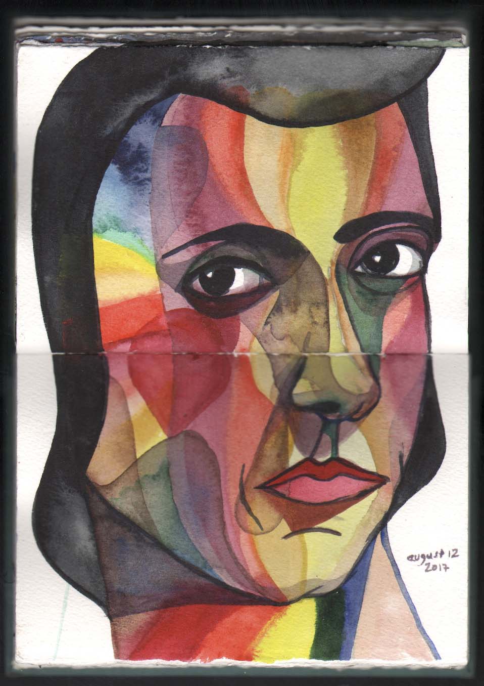 958x1356 New Watercolor Painting } Colorful Womanthe Psychology - Rainbow Woman Painting