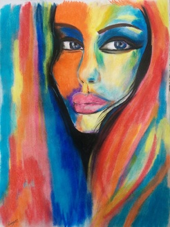 246x328 Buy Girl Painting,women Painting,feminine Painting,freedom - Rainbow Woman Painting